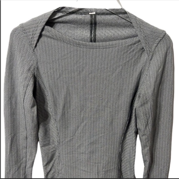 Lululemon Kanto Catch Me Herringbone Long Sleeve Top Size 6 - Picture 6 of 9